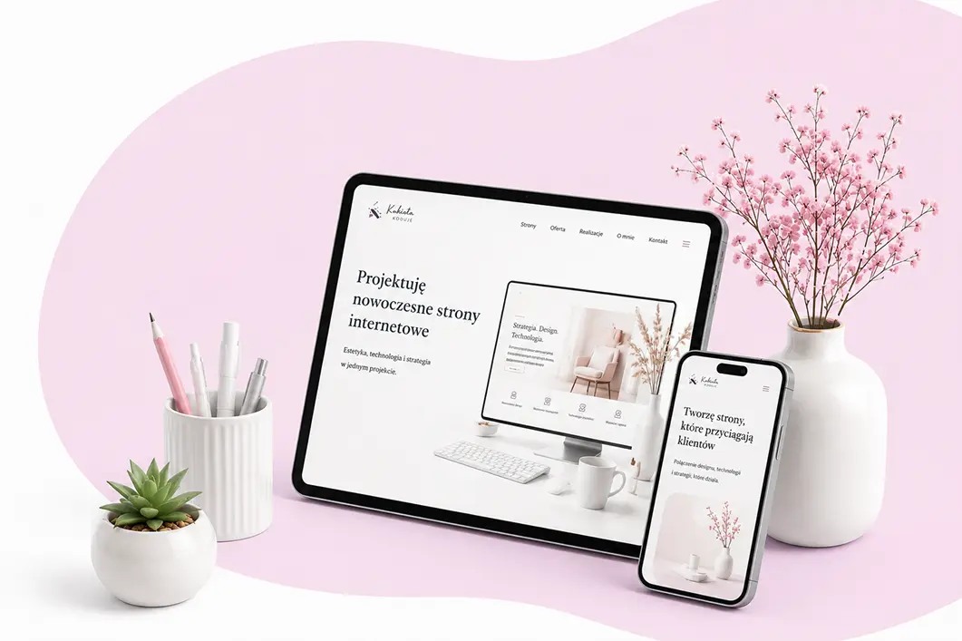 Laptop symbolizujący blog o stronach internetowych